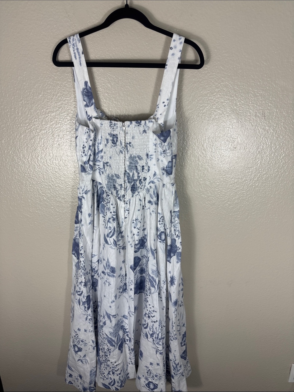 NWOT Reformation Balia Linen Dress Lupine Blue Floral Print - Picture 12 of 14